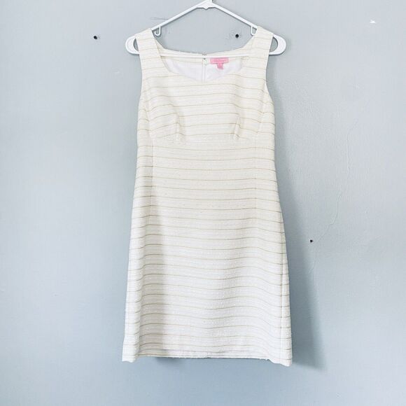 Lilly Pulitzer Dress 2 Cream Ivory Adriana Sleeveless Mini Boucle Party Classic - Picture 3 of 9